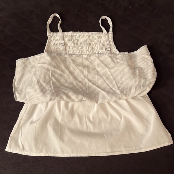 Abercrombie Kids Babydoll Tank Top. Thin Light Blue & White Stripes. Size 13/14 - Picture 9 of 10